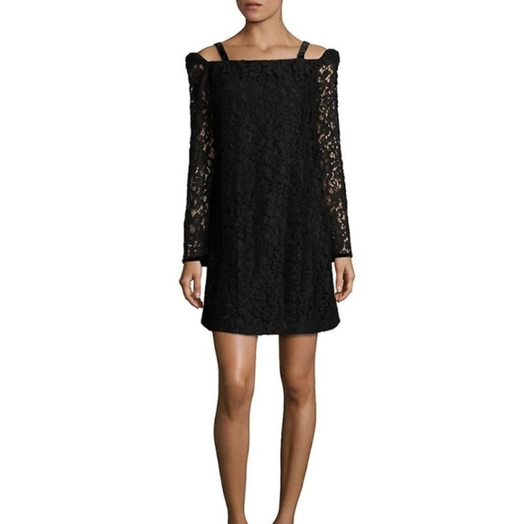 see by chloe black lace dress Lace-trimmed silk chiffon maxi dress in black - Chloe